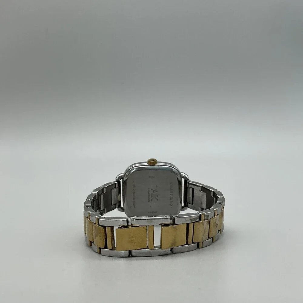 Anne Klein Womens Watch 31mm MOP Dial Two Tone Diamond 1099TV New Battery 7.5